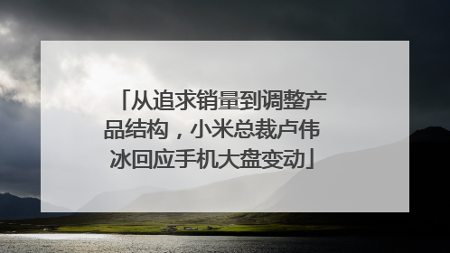 从追求销量到调整产品结构，小米总裁卢伟冰回应手机大盘变动