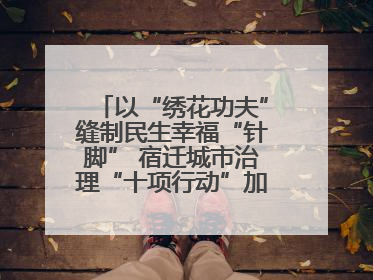 以“绣花功夫”缝制民生幸福“针脚” 宿迁城市治理“十项行动”加速落地