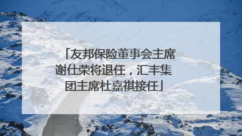 友邦保险董事会主席谢仕荣将退任，汇丰集团主席杜嘉祺接任
