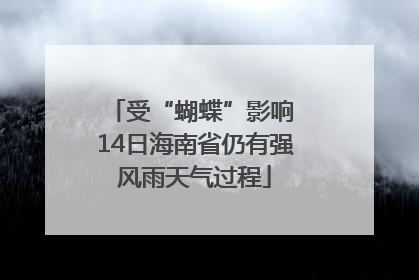受“蝴蝶”影响 14日海南省仍有强风雨天气过程