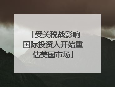 受关税战影响 国际投资人开始重估美国市场