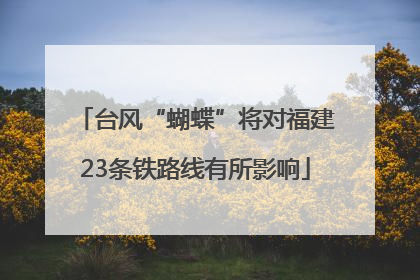 台风“蝴蝶”将对福建23条铁路线有所影响