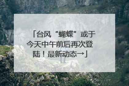 台风“蝴蝶”或于今天中午前后再次登陆！最新动态→