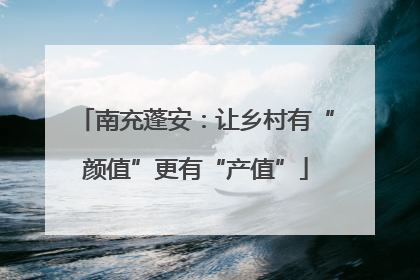 南充蓬安：让乡村有“颜值”更有“产值”
