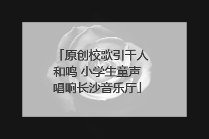 原创校歌引千人和鸣 小学生童声唱响长沙音乐厅