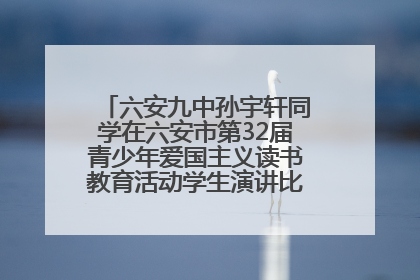 六安九中孙宇轩同学在六安市第32届青少年爱国主义读书教育活动学生演讲比赛中荣获一等奖