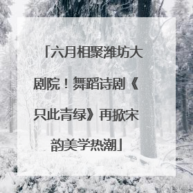 六月相聚潍坊大剧院！舞蹈诗剧《只此青绿》再掀宋韵美学热潮