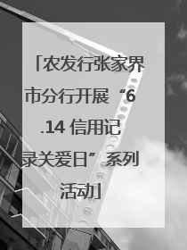 农发行张家界市分行开展“6.14 信用记录关爱日”系列活动