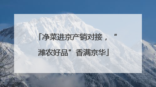 净菜进京产销对接，“潍农好品”香满京华