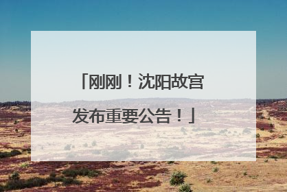 刚刚！沈阳故宫发布重要公告！