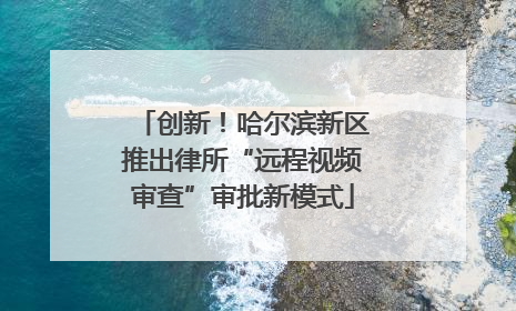 创新！哈尔滨新区推出律所“远程视频审查”审批新模式