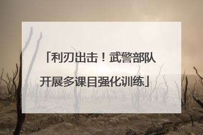 利刃出击！武警部队开展多课目强化训练
