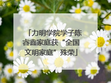 力明学院学子陈睿鑫家庭获“全国文明家庭”殊荣
