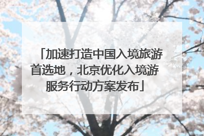 加速打造中国入境旅游首选地，北京优化入境游服务行动方案发布