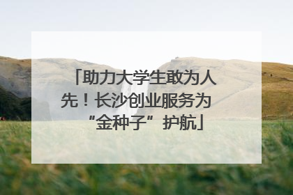 助力大学生敢为人先！长沙创业服务为“金种子”护航