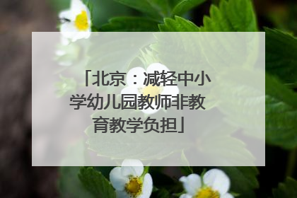 北京：减轻中小学幼儿园教师非教育教学负担