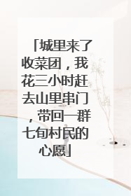 城里来了收菜团，我花三小时赶去山里串门，带回一群七旬村民的心愿