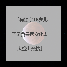 吴镇宇16岁儿子吴费曼因变化太大登上热搜
