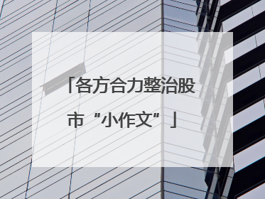 各方合力整治股市“小作文”
