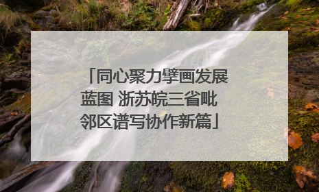 同心聚力擘画发展蓝图 浙苏皖三省毗邻区谱写协作新篇