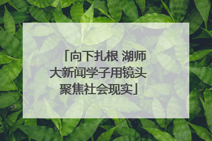 向下扎根 湖师大新闻学子用镜头聚焦社会现实