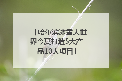 哈尔滨冰雪大世界今夏打造5大产品10大项目