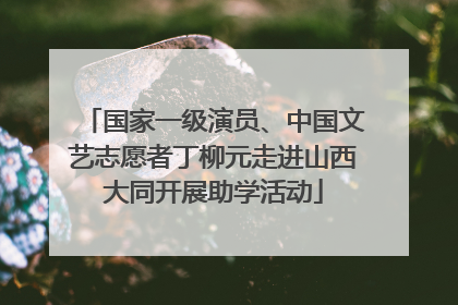 国家一级演员、中国文艺志愿者丁柳元走进山西大同开展助学活动