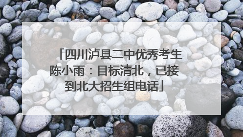 四川泸县二中优秀考生陈小雨：目标清北，已接到北大招生组电话