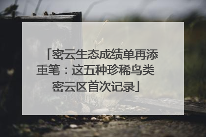 密云生态成绩单再添重笔：这五种珍稀鸟类密云区首次记录