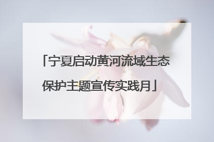 宁夏启动黄河流域生态保护主题宣传实践月