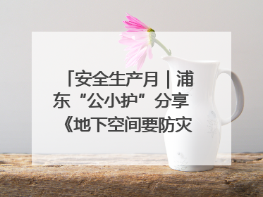 安全生产月｜浦东“公小护”分享《地下空间要防灾，守护平安有我在》安全谣