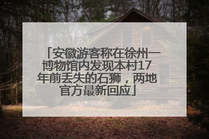安徽游客称在徐州一博物馆内发现本村17年前丢失的石狮，两地官方最新回应