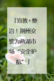 宣教+整治！荆州交警为两湖市场“安全护航”