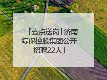 壹点送岗│济南综保控股集团公开招聘22人