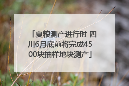 夏粮测产进行时 四川6月底前将完成4500块抽样地块测产