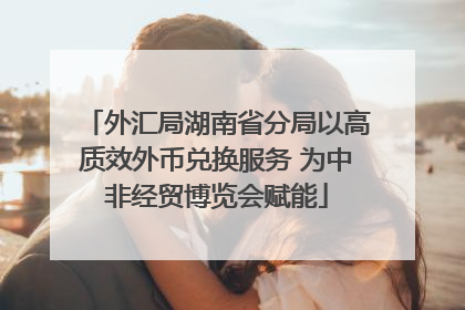 外汇局湖南省分局以高质效外币兑换服务 为中非经贸博览会赋能