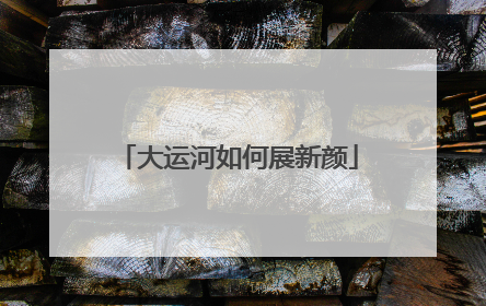 大运河如何展新颜