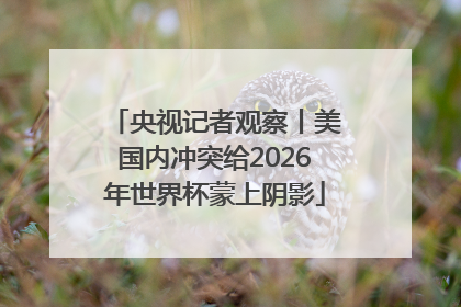 央视记者观察丨美国内冲突给2026年世界杯蒙上阴影