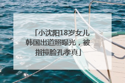 小沈阳18岁女儿韩国出道照曝光，被指撞脸孔孝真