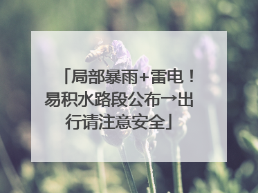 局部暴雨+雷电！易积水路段公布→出行请注意安全
