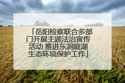 岳阳检察联合多部门开展主题法治宣传活动 推进东洞庭湖生态环境保护工作