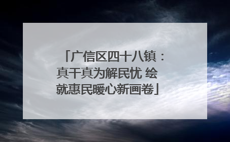 广信区四十八镇：真干真为解民忧 绘就惠民暖心新画卷