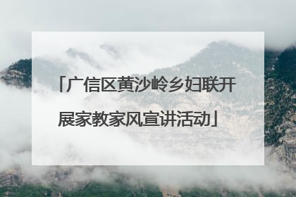 广信区黄沙岭乡妇联开展家教家风宣讲活动