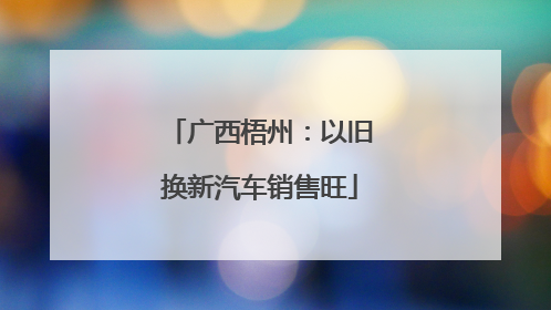 广西梧州：以旧换新汽车销售旺