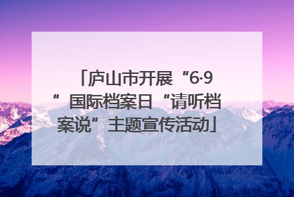 庐山市开展“6·9”国际档案日“请听档案说”主题宣传活动
