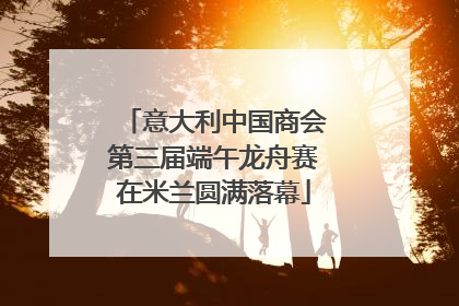 意大利中国商会第三届端午龙舟赛在米兰圆满落幕