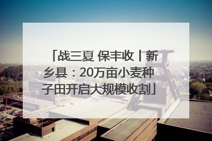 战三夏 保丰收丨新乡县：20万亩小麦种子田开启大规模收割