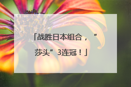 战胜日本组合，“莎头”3连冠！