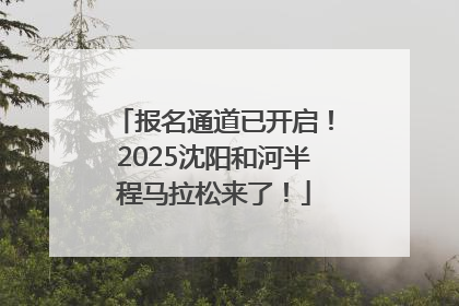 报名通道已开启！2025沈阳和河半程马拉松来了！