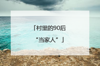 村里的90后“当家人”